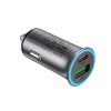 USB-A USB-C 95W automašīnas lādētājs - pelēks