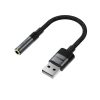 USB-A uz 3,5 mm mini ligzdas adapteris — melns