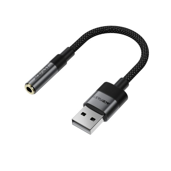 USB-A uz 3,5 mm mini ligzdas adapteris — melns