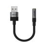 USB-A uz 3,5 mm mini ligzdas adapteris — melns