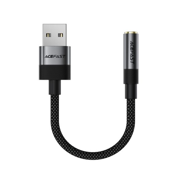 USB-A uz 3,5 mm mini ligzdas adapteris — melns