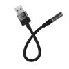 USB-A uz 3,5 mm mini ligzdas adapteris — melns