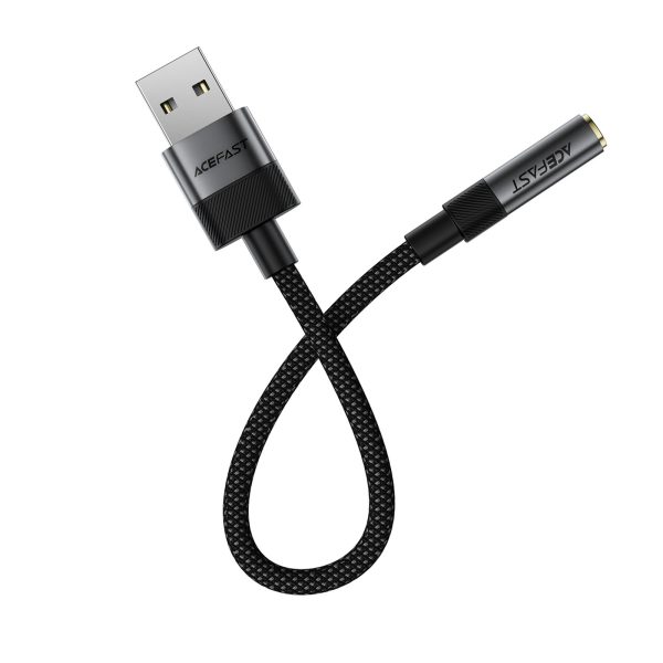 USB-A uz 3,5 mm mini ligzdas adapteris — melns