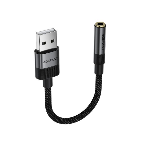 USB-A uz 3,5 mm mini ligzdas adapteris — melns