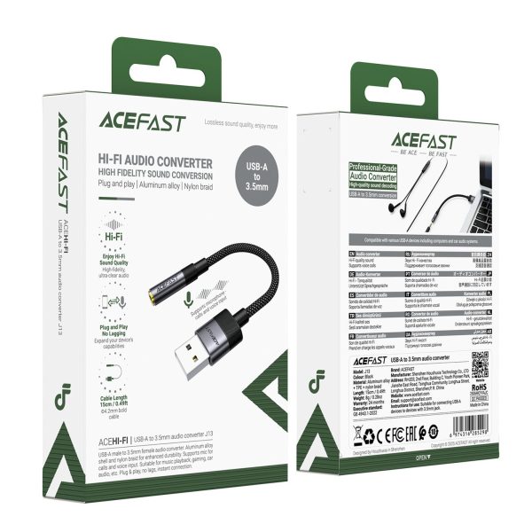 USB-A uz 3,5 mm mini ligzdas adapteris — melns