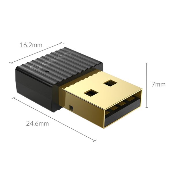Bluetooth 5.0 USB-A uztvērēja adapteris — melns