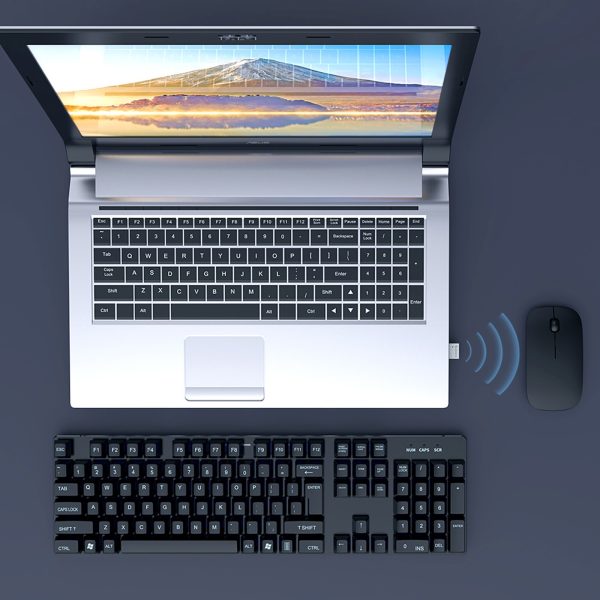 Bluetooth 5.0 USB-A uztvērēja adapteris — melns