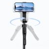 Selfiju nūjas statīvs 1/4 collu tālruņa kamerai ar 360 grādu rotāciju un Bluetooth - melns