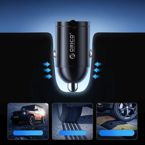 USB-C 30W automašīnas lādētājs - melns