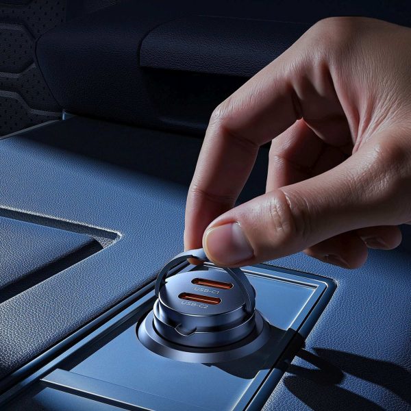 USB-C 30W automašīnas lādētājs - melns