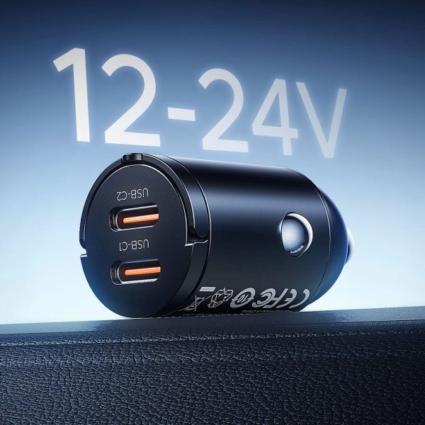 USB-C 30W automašīnas lādētājs - melns