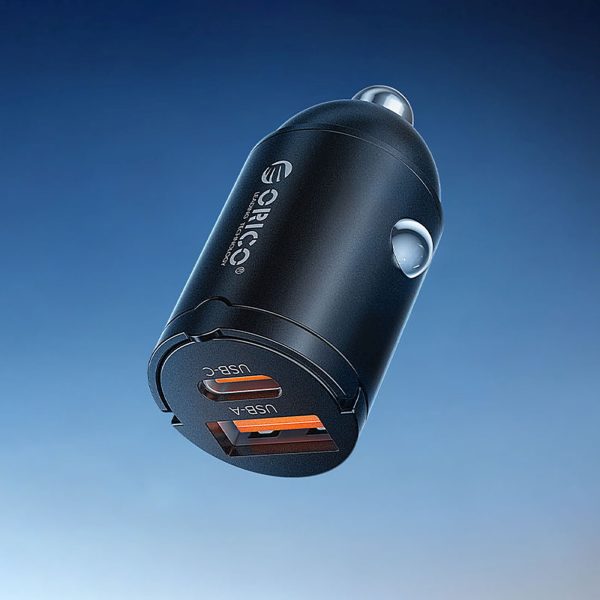 USB-A USB-C 30W automašīnas lādētājs - melns