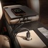 USB-A USB-C 45W automašīnas lādētājs - sudrabs
