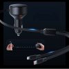 60 W USB-C automašīnas lādētājs ar ievelkamu USB-C iPhone Lightning kabeli - melns