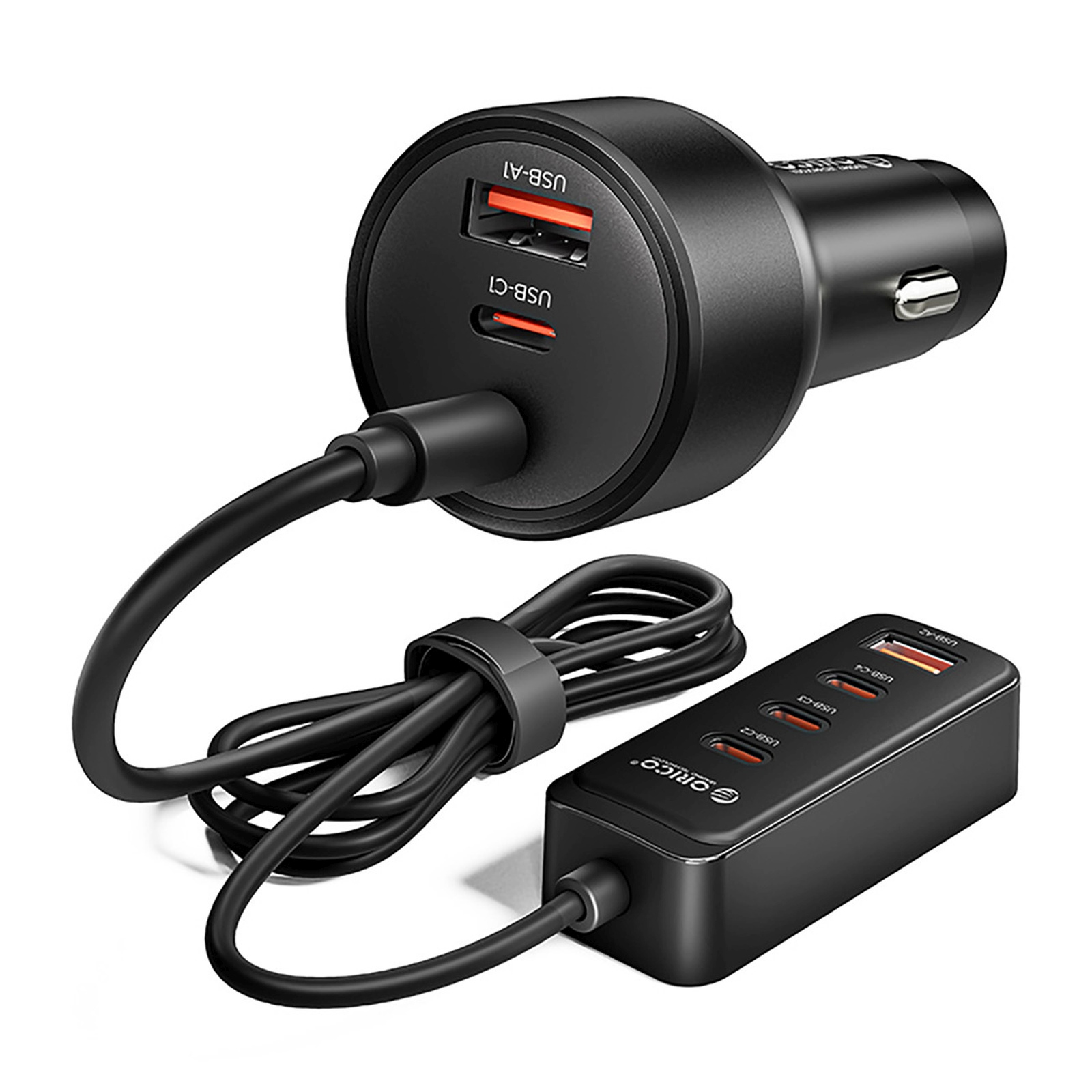 USB-A USB-C automašīnas lādētājs ar 108