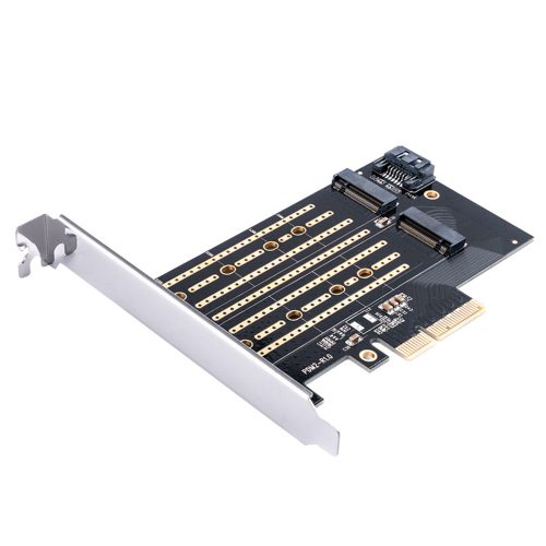 M.2 NVMe un SATA disku paplašināšanas karte — melna