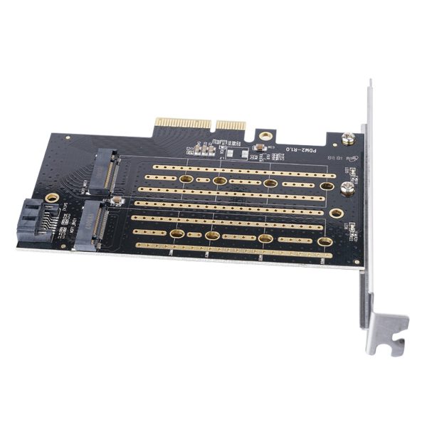 M.2 NVMe un SATA disku paplašināšanas karte — melna