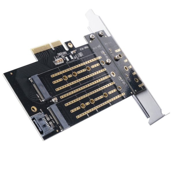 M.2 NVMe un SATA disku paplašināšanas karte — melna