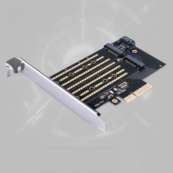 M.2 NVMe un SATA disku paplašināšanas karte — melna