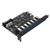 PCI-E paplašināšanas karte - 7x USB 3.0 galda datoram - melna