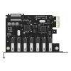 PCI-E paplašināšanas karte - 7x USB 3.0 galda datoram - melna