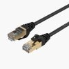 Apaļš LAN CAT7 10Gbps RJ45 interneta tīkla kabelis 20m - melns