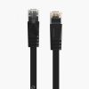 Plakanais Ethernet CAT7 10Gbps RJ45 LAN tīkla kabelis 8m - melns