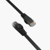 Plakanais Ethernet CAT7 10Gbps RJ45 LAN tīkla kabelis 8m - melns