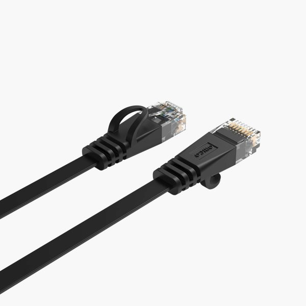 Plakanais Ethernet CAT7 10Gbps RJ45 LAN tīkla kabelis 8m - melns