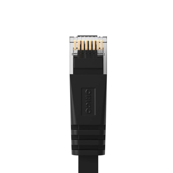 Plakanais Ethernet CAT7 10Gbps RJ45 LAN tīkla kabelis 8m - melns