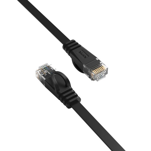 Plakanais Ethernet CAT7 10Gbps RJ45 LAN tīkla kabelis 20m - melns