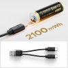Uzlādējamas litija baterijas AA 1,5 V 2100mWh USB-C ar uzlādes kabeli - 2 gab.