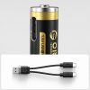 Uzlādējamas litija baterijas AAA 1,5 V 500 mWh USB-C ar uzlādes kabeli - 2 gab.