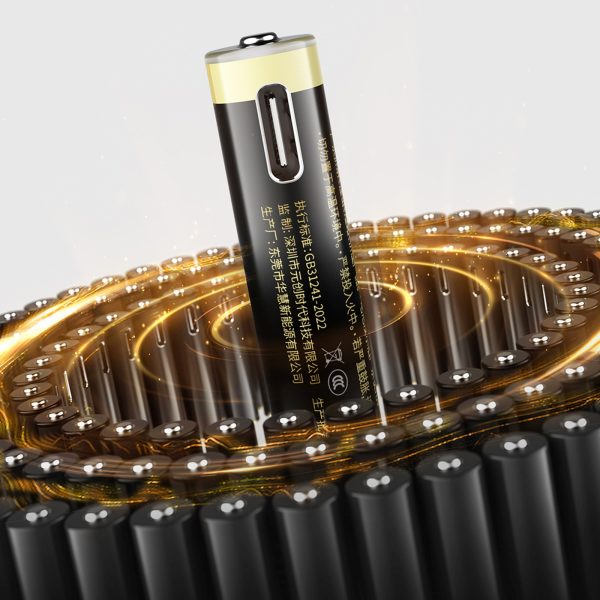 Uzlādējamas litija baterijas AAA 1,5 V 500 mWh USB-C ar uzlādes kabeli - 4 gab.