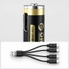 Uzlādējamas litija baterijas AAA 1,5 V 500 mWh USB-C ar uzlādes kabeli - 4 gab.