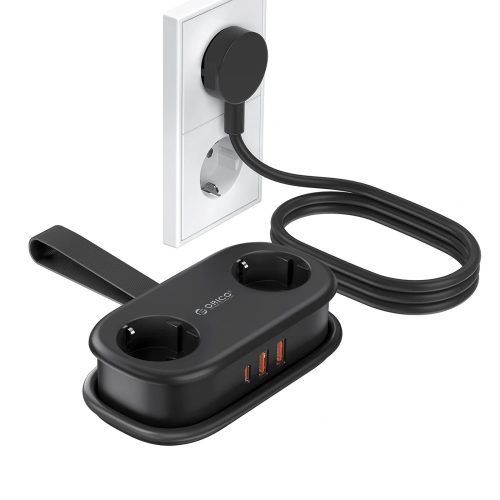 1035052-1-listwa-zasilajaca-5w1-ac-usb-a-usb-c-20w-czarna-orico-hurtownia-dropshipping.jpg 5-in-1 AC USB-A USB-C GaN 20W strāvas pagarinātājs - melns