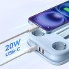 5-in-1 AC USB-A USB-C GaN 20W strāvas pagarinātājs - zils