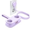5-in-1 AC USB-A USB-C GaN 20W strāvas pagarinātājs - violets