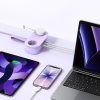 5-in-1 AC USB-A USB-C GaN 20W strāvas pagarinātājs - violets