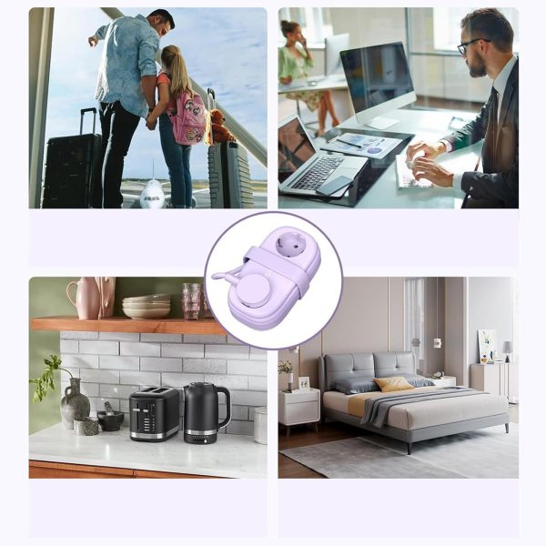 5-in-1 AC USB-A USB-C GaN 20W strāvas pagarinātājs - violets