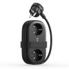 6-in-1 AC USB-A USB-C GaN 65W strāvas pagarinātājs - melns