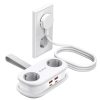6-in-1 AC USB-A USB-C GaN 65W strāvas pagarinātājs - balts