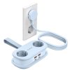 6-in-1 AC USB-A USB-C GaN 65W strāvas pagarinātājs - zils