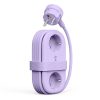 6-in-1 AC USB-A USB-C GaN 65W strāvas pagarinātājs - violets