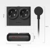 6-in-1 AC USB-A USB-C 25W strāvas pagarinātājs - melns