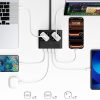 6-in-1 AC USB-A USB-C 25W strāvas pagarinātājs - melns