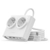 6-in-1 AC USB-A USB-C 25W strāvas pagarinātājs - balts