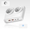 6-in-1 AC USB-A USB-C 25W strāvas pagarinātājs - balts