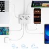 6-in-1 AC USB-A USB-C 25W strāvas pagarinātājs - balts