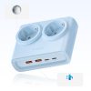 6-in-1 AC USB-A USB-C 25W strāvas pagarinātājs - zils
